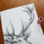 Reindeer Stag Christmas Tea Towel, thumbnail 1 of 3
