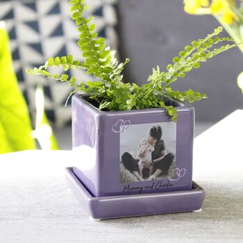 Personalised Photo Mini Cube Plant Pot For Mum, 6 of 8