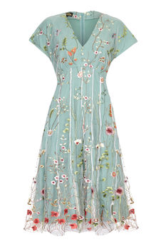 Summer Dress In Meadow Flower Embroidered Lace, 2 of 3