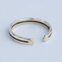 Sterling Silver Line Cut Out Adjustable Ring, thumbnail 3 of 5