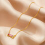 Baguette Birthstone Necklace In 18 Carat Gold Vermeil, thumbnail 2 of 12