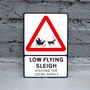 Low Flying Sleigh Personalised Christmas Road Sign, thumbnail 2 of 2