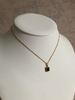 18 K Gold Emerald Pendant Necklace, 3 of 9