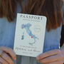 Passport Map Watercolour Style Wedding Invitation, thumbnail 2 of 12