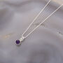 Gem Dot Amethyst Necklace Sterling Silver, thumbnail 1 of 5