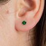 9ct Gold Emerald May Birthstone Stud Earrings, thumbnail 1 of 3