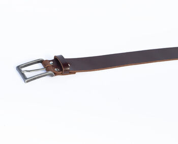 Handmade Belt Men's English Leather Belt Brown 35mm Wide, 4 of 10