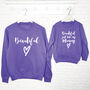 'Beautiful' Mother And Daughter Matching Sweatshirt Set, thumbnail 2 of 8