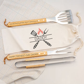 Personalised Engraved BBQ Cooking Tool Set With Carry Bag, 2 of 9