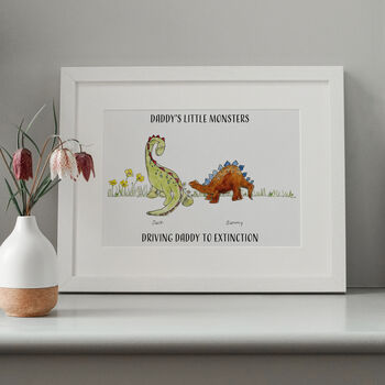 Personalised Dinosaur Family Print, 2 of 3