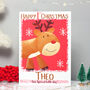 Personalised Reindeer Baby 1st Christmas Card, thumbnail 3 of 11