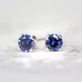 Blue Crystal Stud Earrings In Gold Or Silver, thumbnail 5 of 12
