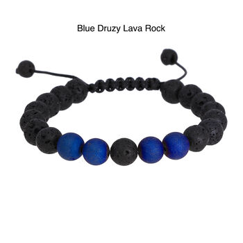 Chakra Lava Rock Adjustable Bracelet Gift For Her And Him Turquoise Bracelet, 2 of 8
