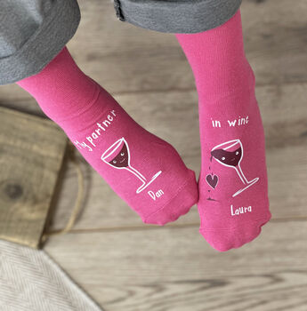 My Partner In Wine Personalised Socks, 4 of 8