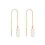 Gold Or Silver Cluster Pearl Drop Ear Threader Earrings, thumbnail 3 of 7