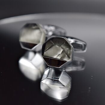 Silver Gray Luxury Cufflinks Gift, 2 of 5