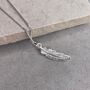 Sterling Silver Silver Feather Necklace, thumbnail 1 of 12