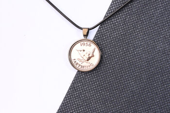 1956 70th Birthday Farthing Coin Pendant Gift, 4 of 5