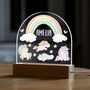 Personalised Unicorns And Rainbow Night Light For Children, thumbnail 5 of 7