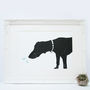 Intrigue Black Dog And Butterfly Screen Print, thumbnail 2 of 3