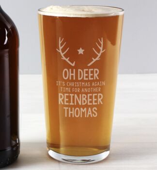 Personalised Time For A Reinbeer Pint Glass, 2 of 3