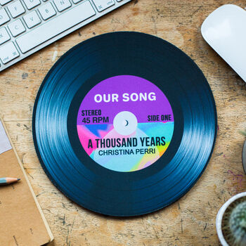 Personalised 'Our Song' Vinyl Record Mouse Mat, 8 of 12
