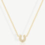 Women’s Dainty Horseshoe Pendant Necklace, thumbnail 4 of 5