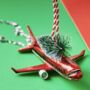 Airplane With Christmas Tree Bauble, thumbnail 1 of 5