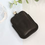 Black Hip Flask With Personalised Leather Sleeve, thumbnail 3 of 7