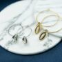 Cowrie Sea Shell Hoop Earrings, thumbnail 3 of 3