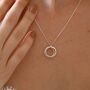 Silver And Solid Gold Connected Duo Pendant Necklace, thumbnail 1 of 4