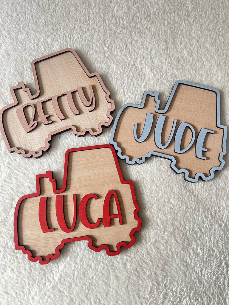 Tractor Name Sign For Kids Bedroom Decoration Farm Theme, 1 of 8