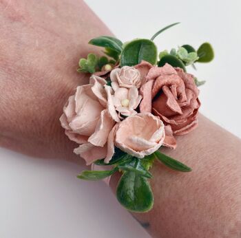 Dusky Pink And Blush Wrist Corsage, 2 of 4