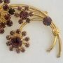 Original 1950s Faux Amethyst Floral Brooch, thumbnail 5 of 8