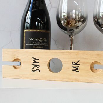 Personalised Wine Bottle And Glasses Holder For Two, 6 of 6