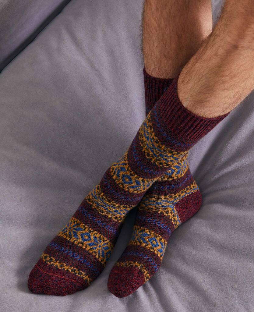 Men's Merino Wool Fairisle Socks By BRITISH BOXERS