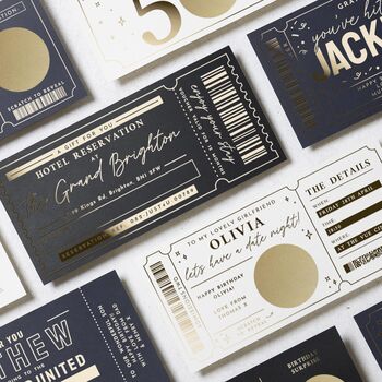 Personalised Hotel Reservation Voucher Gold Foil, 9 of 9