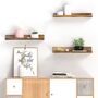 Set Of Three Floating Dark Brown Storage Shelves, thumbnail 1 of 8