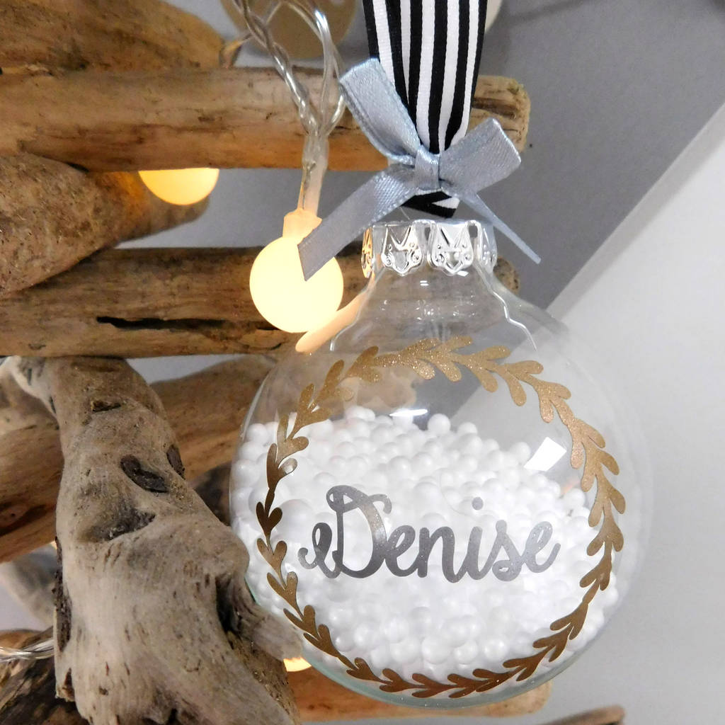 Personalised Christmas Wreath Bauble By Allihopa