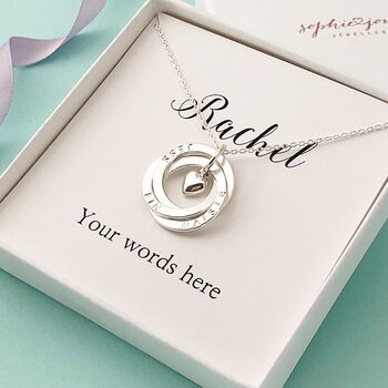 Personalised Silver Rings Anniversary Necklace, 2 of 4