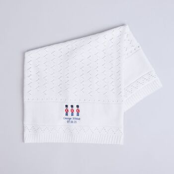 Personalised White London Design Baby Blanket, 4 of 6