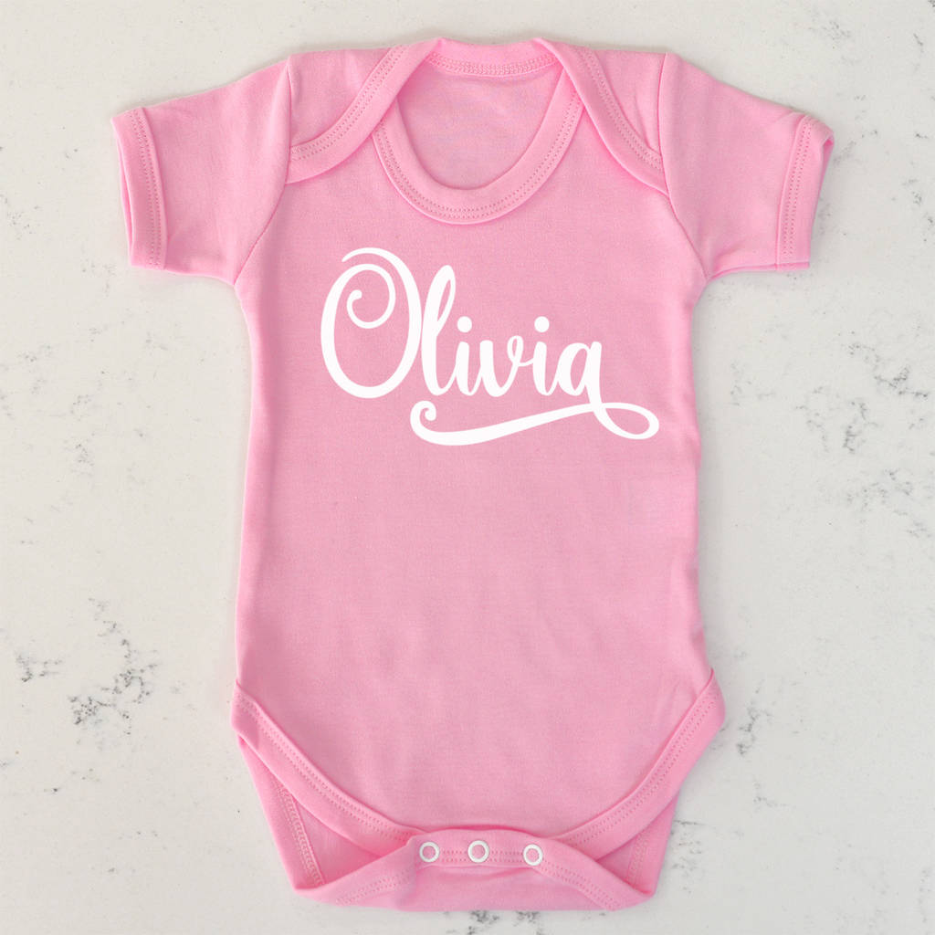 two personalised name baby vests 0 to 24 months by a type of design