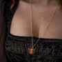 Orange Aventurine Wrapped Halloween Spider Necklace, thumbnail 1 of 6