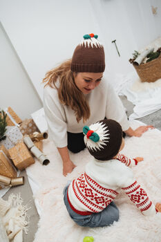 Christmas Pudding Hat And Booties Set, 4 of 7