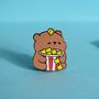 Popcorn Bear Enamel Pin | Cute Pin Badges, thumbnail 2 of 7
