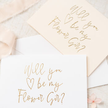 Will You Be My Flower Girl? Gold Foil Card, 3 of 4