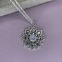 925 Sterling Silver Mandala Moonstone Necklace, thumbnail 6 of 11