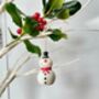 Ceramic Christmas Snowman Decoration, thumbnail 3 of 5