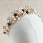 Crystal And Rose Bridal Crown, thumbnail 1 of 5