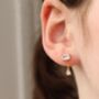 Baguette Rectangle Dangle Stud Earrings, thumbnail 2 of 5
